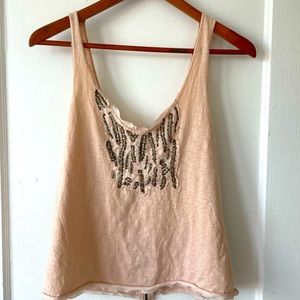 UO Kimchi Blue Embellished Sequin top with zipper back